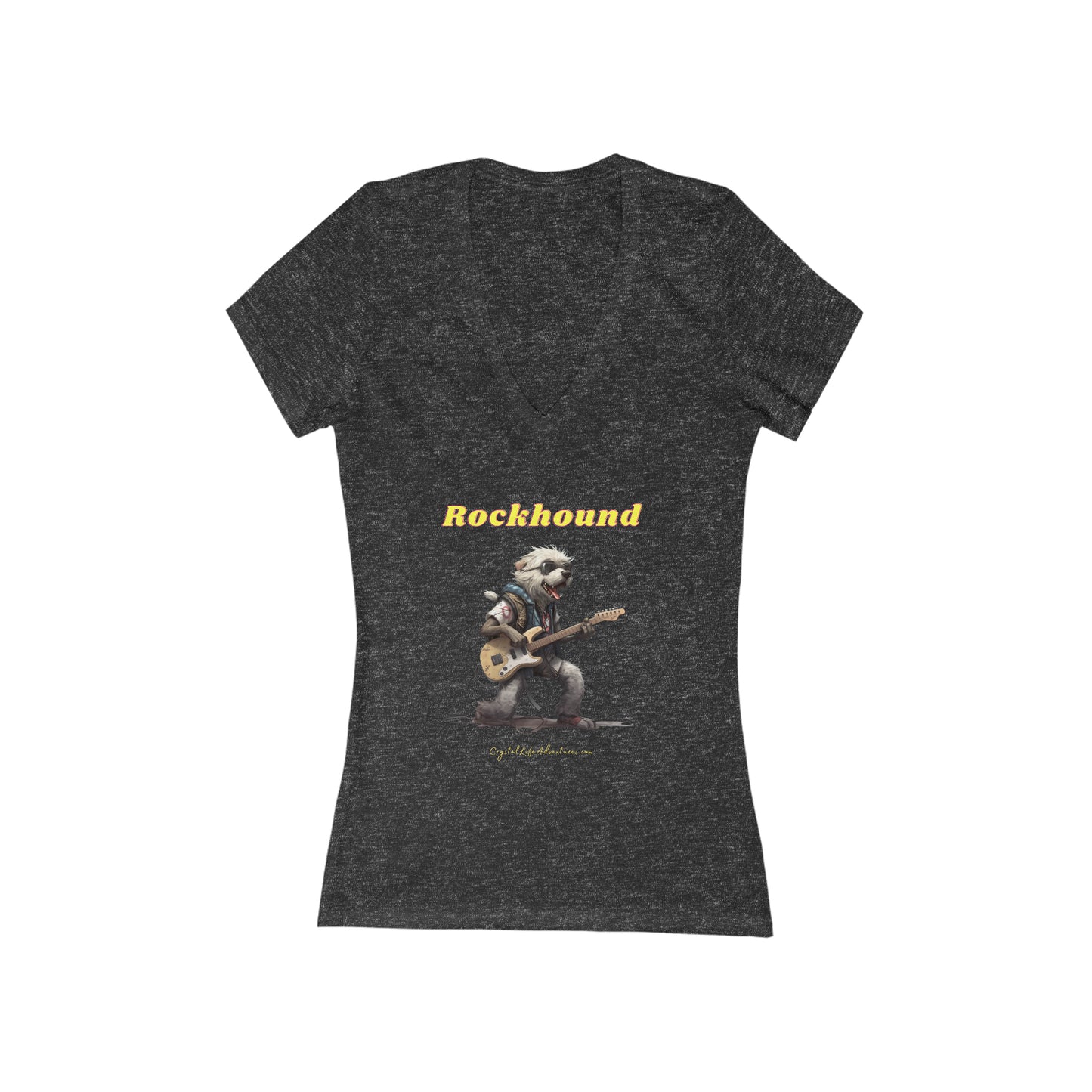 Guitar Rocking Hound Ladies V-Neck