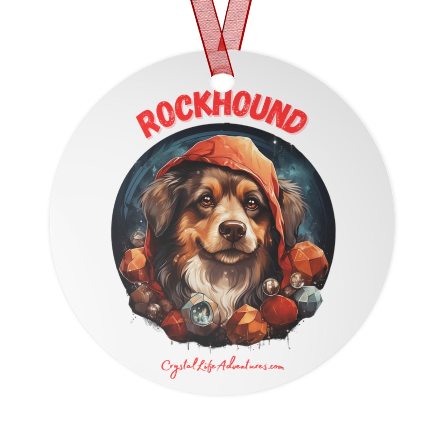 Holiday Rockhound Metal Ornament